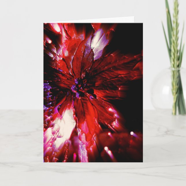 Festividades vermelho único no cartão de Natal preto (Frente)