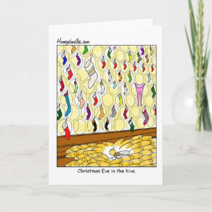 Festividades Véspera de Natal na Colmeia (cor) - Cartão