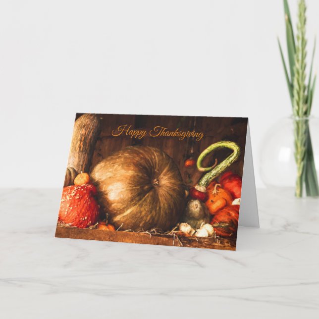 Festividades Vida Estática com Cartão de Ação de Graças de Pump (Frente)