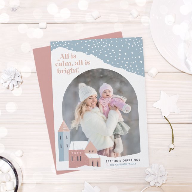 Festividades Vila Snowy | Cartão de Férias Fotográficas (Criador carregado)