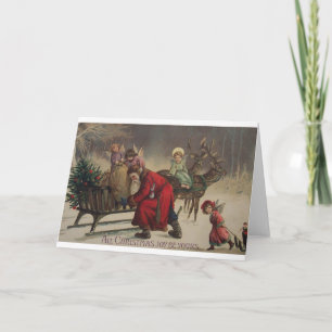 Festividades Vintage Angels E Papais noeis Cartão De Natal