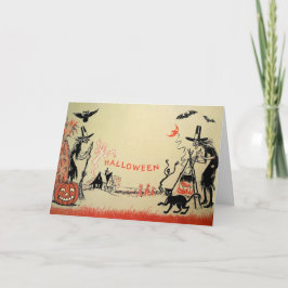 Festividades Vintage Bruxas Cartão de Halloween