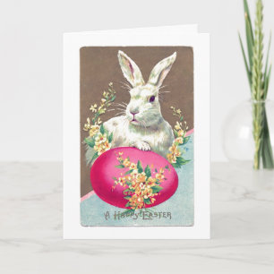 Festividades Vintage Bunny Com Cartão De Saudação De Ovo