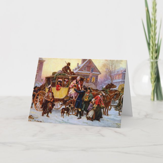 Festividades Vintage Cartão de Natal Histórico (Frente)