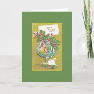 Festividades Vintage - Cartão de Saudação de Mãe de Natal Itali