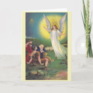 Festividades Vintage: Cartão de Saudação Religioso de Natal