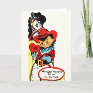Festividades Vintage Cowboy e Cartão de Dia de os namorados par