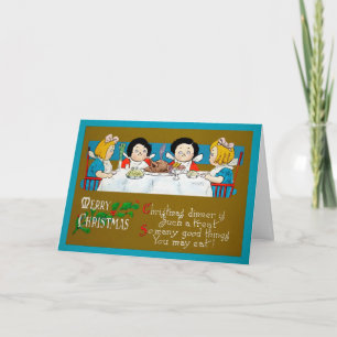 Festividades Vintage Creepy Kids Cartão de Natal