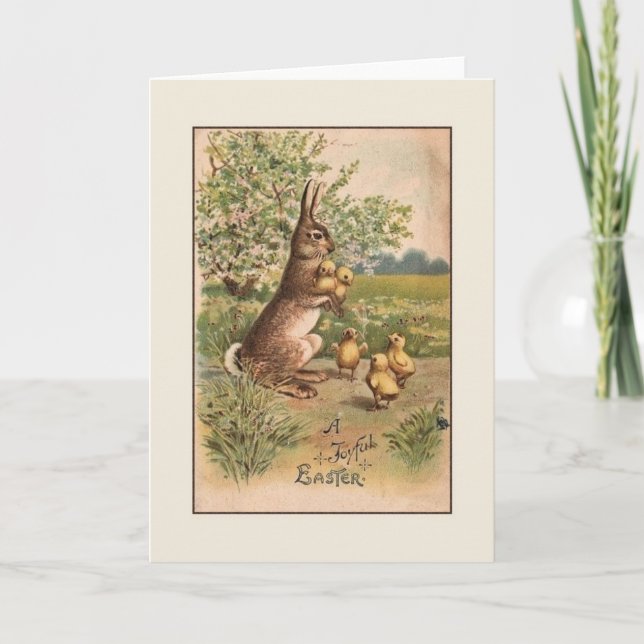 Festividades Vintage Easter Bunny - Cartão de Saudação (Frente)