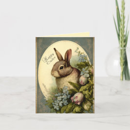 Festividades Vintage Garden Easter Bunny - Cartão de Saudação
