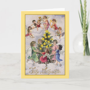 Festividades Vintage German Frohe Weihnachten Cartão de Natal