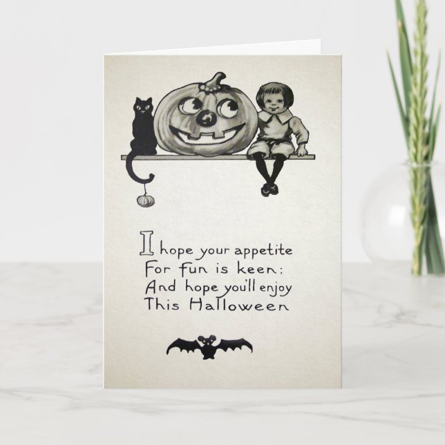 Festividades Vintage Halloween - Cartão de Apetite (Frente)