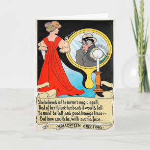 Festividades Vintage Halloween Love Mirror - Cartão de Saudaç