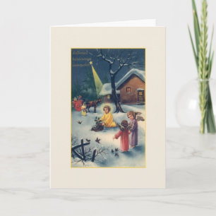 Festividades Vintage Húngaro Karácsonyi Cartão de Natal