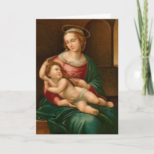 Festividades Vintage Madonna e Cartão de Natal para Crianças