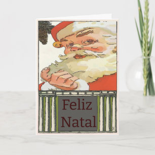 Festividades Vintage Papais noeis Cartão de Feriado para edição