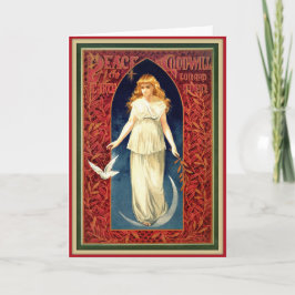 Festividades Vintage Peace Angel Restaurado Cartão de Natal