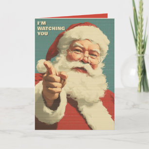 Festividades Vintage Retro Funny Papais noeis Cartão de Natal