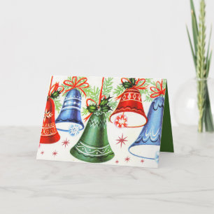 Festividades Vintage retro sinos de Natal adiciona cartão de te