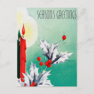 Festividades Vintage retro Velas de Natal Cartão postal de fé