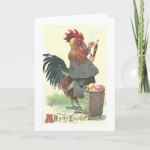Festividades Vintage Rooster com Cartão de Páscoa de Charuto