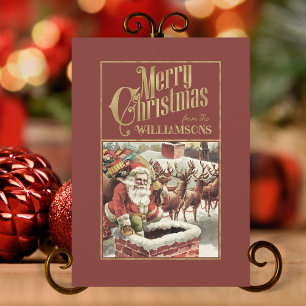 Festividades Vintage Santa Claus - Cartão de Natal Retroativo