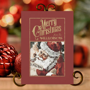 Festividades Vintage Santa Claus - Cartão de Natal Retroativo