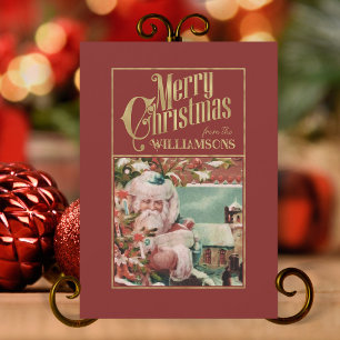 Festividades Vintage Santa Claus - Cartão de Natal Retroativo
