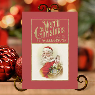 Festividades Vintage Santa Claus - Cartão de Natal Retroativo