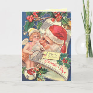 Festividades Vintage Sweetheart Cartão de Natal