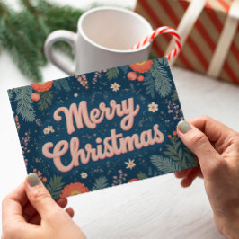 Festividades Vintage Typografia Não Foto Feliz Cartão de Natal