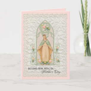 Festividades Vintage, Virgem Religiosa, Cartão de Dia de as mãe