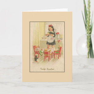 Festividades Vintage - Vroolijk Kerstfeest - Cartão de Natal Ho