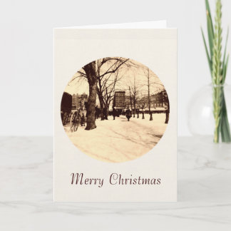 Festividades Vintage Washington DC Em Cartão De Natal De Neve