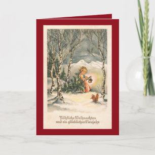 Festividades Vintage Weihnachten - Cartão de Saudação Alemão