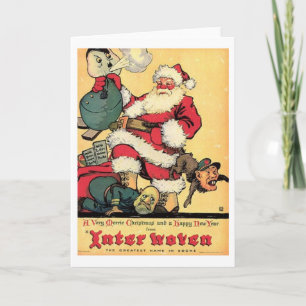 Festividades Vintage WWII Natal e Cartão de Ano Novo