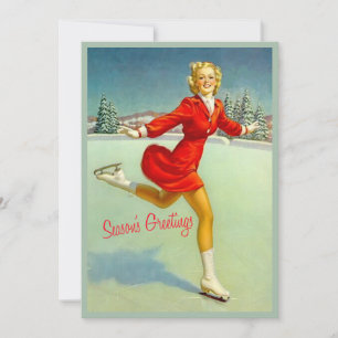 Festividades Vintagem Personalizada do Cartão de Natal Retroat