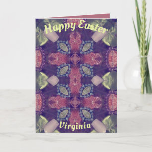 Festividades VIRGINIA ~ Padrão do cartão de Páscoa ~ Verde Rosa