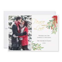 Visco Paz e Amor | Cartão de Foto de Fim de Ano