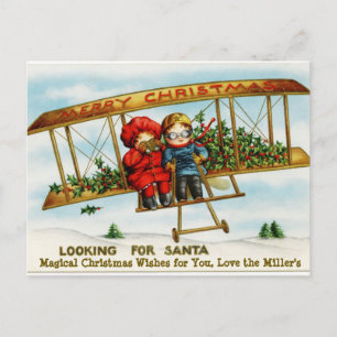 Festividades Voando num Avião Antigo Cartão Postal de Imagem Vi