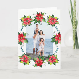 Festividades Watercolor Poinsettia Wreath - Cartão de Férias Do