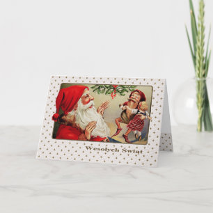 Festividades Wesołych Świąt. Cartão de Natal em polonês