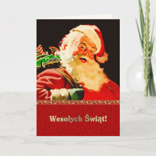 Festividades Wesołych Świąt. Cartão de Natal em polonês
