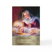 Wesolych Swiat. Cartão de Natal em polonês