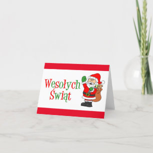 Festividades Wesolych Swiat Papais noeis Poloneses Cartão de Na