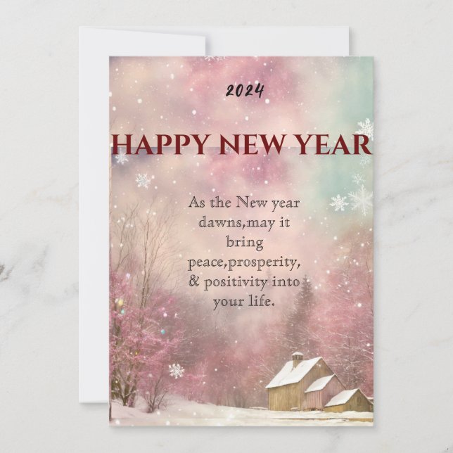 Festividades "Whispers de inverno: Cartão de Snowy de Ano Novo" (Frente)