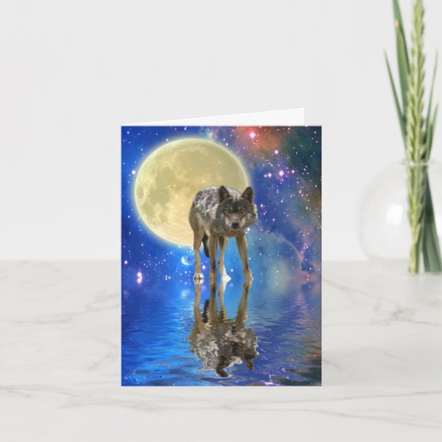 Festividades WILDERNESS WOLF Poem um Cartão de Saudação (Frente)