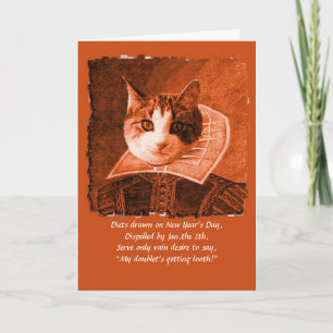 Festividades william catspeare cartão de ano novo