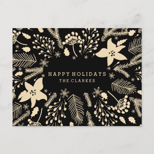 Festividades WREATH DE FOLIAGE DO WINTER | CARTÃO POSTAL na mod (Frente)