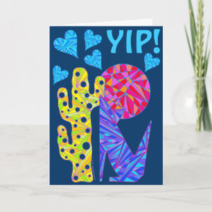 Festividades YIP! Coyote Wolf Art Colorida Seja Meu Cartão De N